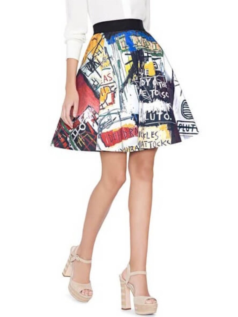 Alice + Olivia Basquiat Earla Skirt Size 2 | Statement Art Piece
